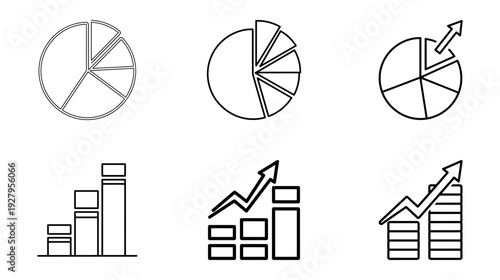 Business finance charts and graphs icons