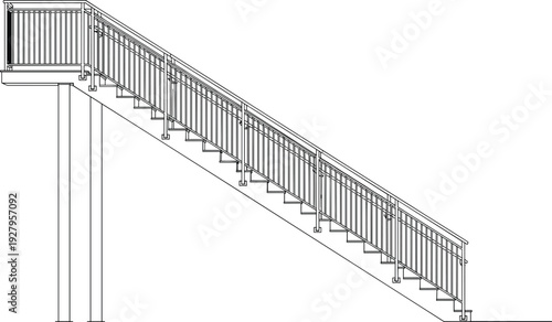Vector, Illustration, of, Outdoor, Metal, Staircase, or, Overpass, for, Urban, Identity, Branding, Professional, Graphic, Design, Projects, Collection, Elements, 