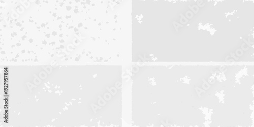 Abstract gray and white speckled texture divided into four quadrants