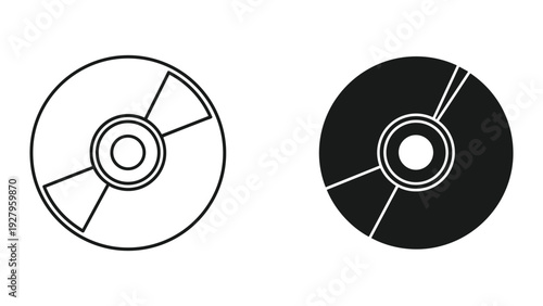 CD and DVD disc icons vector, optical media data storage, digital information, music, movie, software