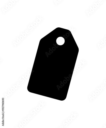 Silhouette of a black tag with a hole
