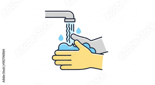 Person washing hands with soap and water under a faucet