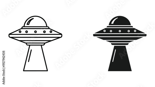Modern UFO designs in black and white for creative projects