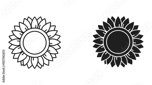 Stunning sunflower logo templates in modern minimalist style