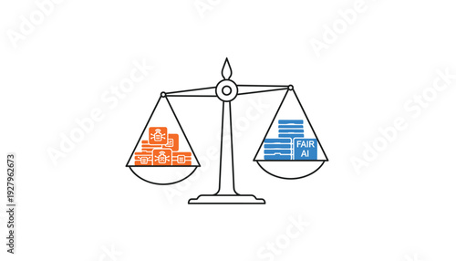 Balancing AI fairness with secure data protection concept