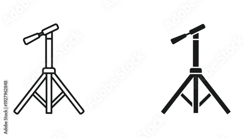 Telescopes on tripods for stargazing and astronomy