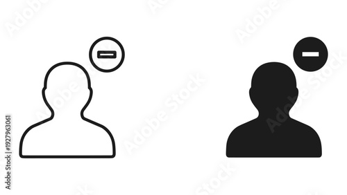 Two people icons with dislike symbols in thought bubbles