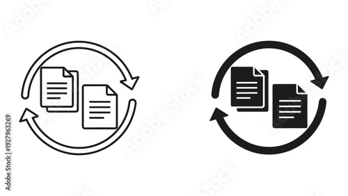 Documents swapping in circular motion for seamless data exchange