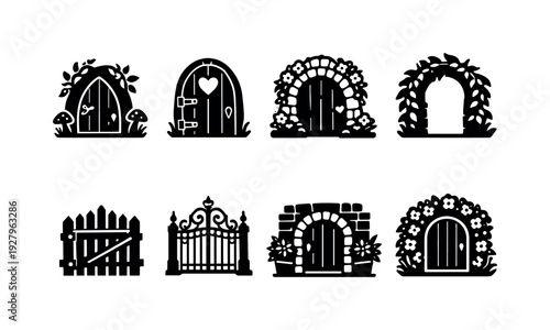 Marine and ocean outline icon collection featuring anchor, shell and seaside decorative symbols