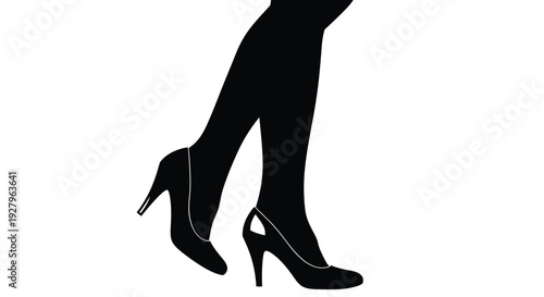 Elegant woman s legs in high heels a striking black silhouette