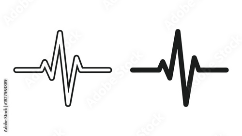 Heartbeat line icons in modern outline and filled styles