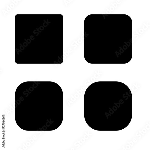 Grid menu icon concept showing various square shapes