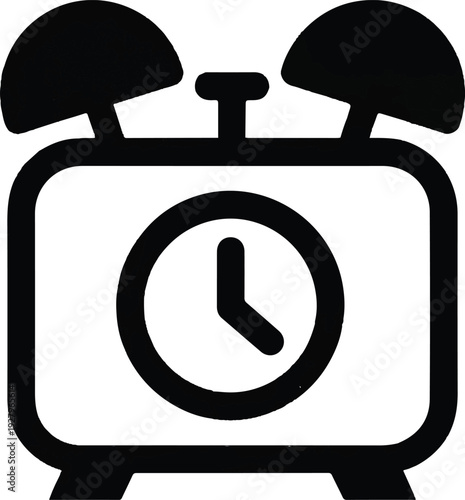 Classic retro alarm clock illustration, an iconic symbol of time and punctuality, perfect for design projects