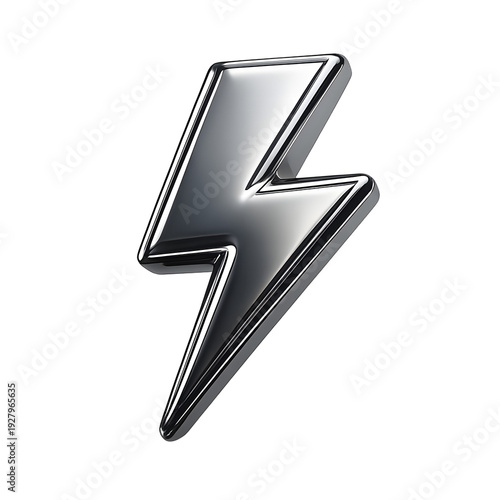 chrome  3D lightning bolt emoji