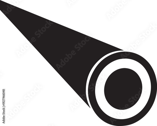 Spotlight vector icon illustrating light beam projection from stage lamp representing theatrical performance event illumination focus point bright glowing radiance ray