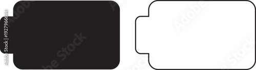 Battery status icon set collection, charging level indicator symbols with low, medium, full power and lightning bolt in solid and outline style vector isolated on transparent background