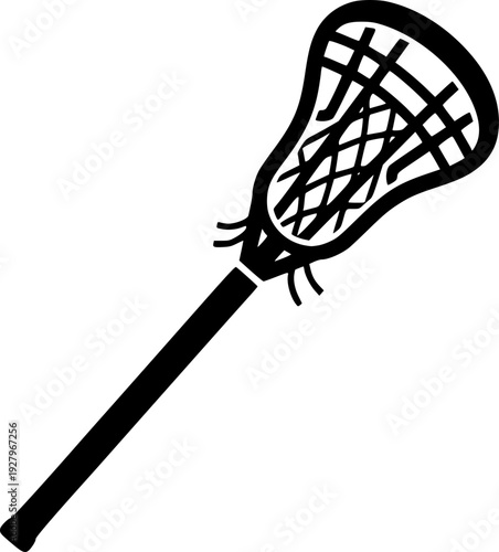 lacrosse stick glyph flat vector icon
