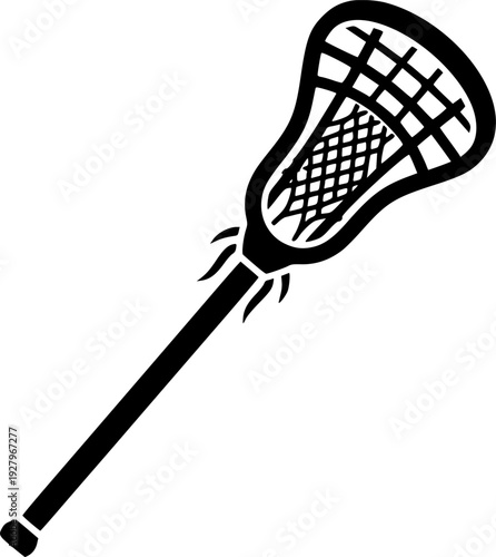 lacrosse stick glyph flat vector icon
