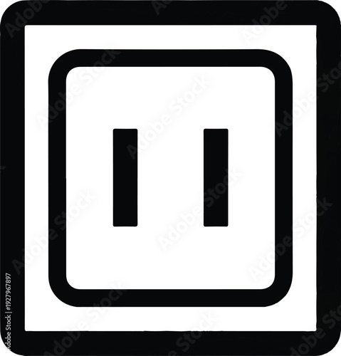 Electrical outlet symbol representing power connection and energy supply for electronic devices and household appliances