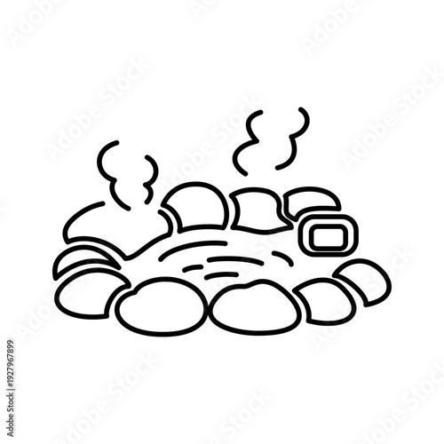 露天風呂をモチーフにしたアイコン