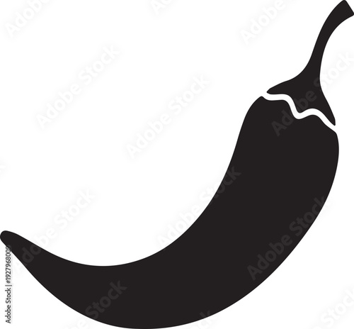 Spicy Hot Chili Pepper Silhouettes and Minimalist Jalapeno Vector Icon