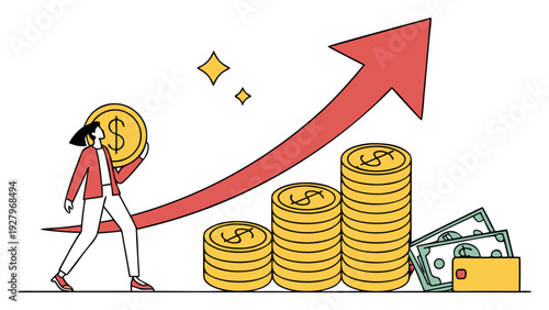 graph with dollar sign