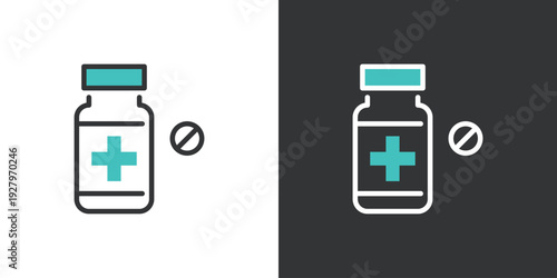 シンプルな薬瓶のベクターアイコン