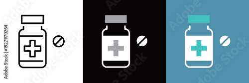 シンプルな薬瓶のベクターアイコン