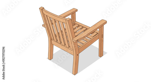Wooden Outdoor Patio Chair.