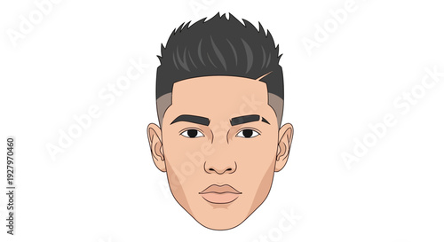 Young Man Cartoon Portrait.