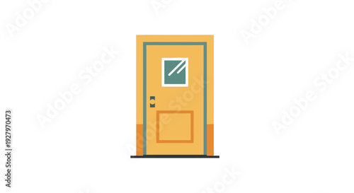 Yellow Wooden Front Door.