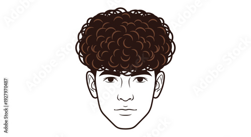 Young Man Curly Hair.