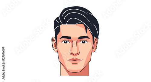 Young Man Face Portrait.