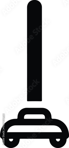 Simple, modern, abstract vector illustration of a vacuum cleaner, perfect for household or cleaning services related design projects and graphic assets