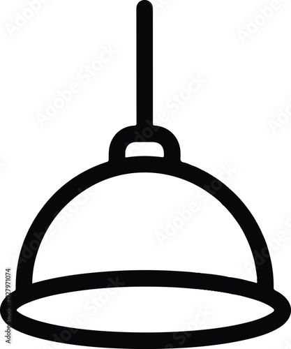A simple, minimalist black and white line art illustration of a plunger, a common household tool used for unclogging drains and toilets