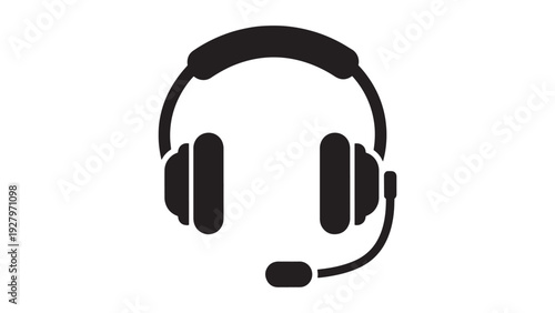 Telehealth Support Headset Illustration Showing Remote Consultation Headset for Virtual Healthcare and Telemedicine Services