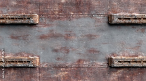 Wallpaper Mural Rusty metal industrial door with four horizontal handle brackets Torontodigital.ca