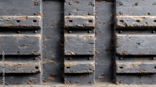 Wallpaper Mural Weathered industrial metal wall with rust and bolted panels texture Torontodigital.ca