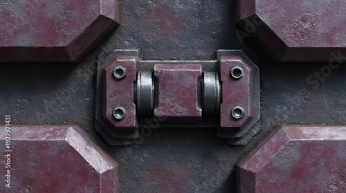 Wallpaper Mural Industrial metal door hinge mechanism with bolts and textured steel Torontodigital.ca