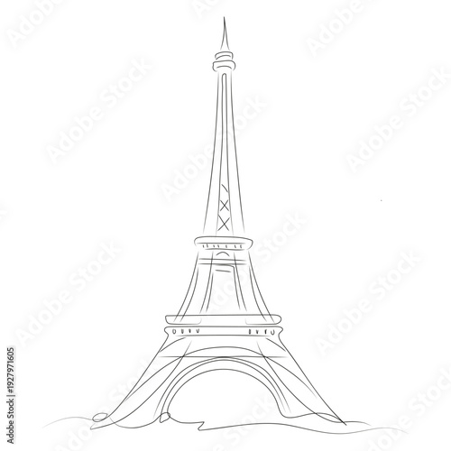 Eiffel Tower hand drawing illustration, Paris, France, Europe, tower eiffel