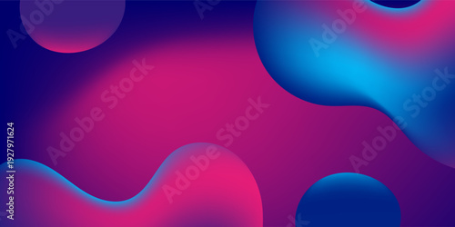 Abstract Liquid Gradient Background with Neon Pink and Blue Waves. Suit for banner, web, brochure, pamflet and presentation