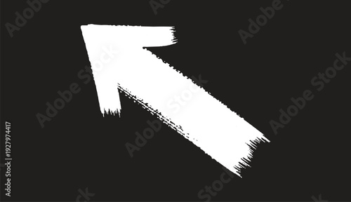 Quadro em tela A large, textured arrow featuring heavy ink brush strokes and a distressed, weathered finish for high-impact urban graphic design