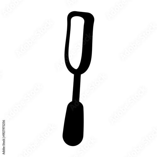 A simple black silhouette of a classic bubble wand for blowing soap bubbles Vector, illustration