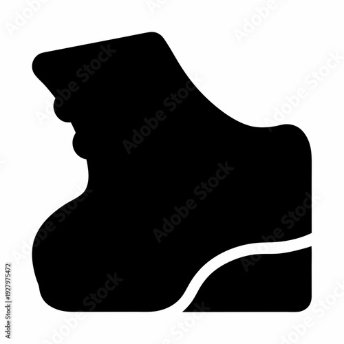 Modern black silhouette of a sturdy boot icon perfect for digital designs and applications Vector, illustration