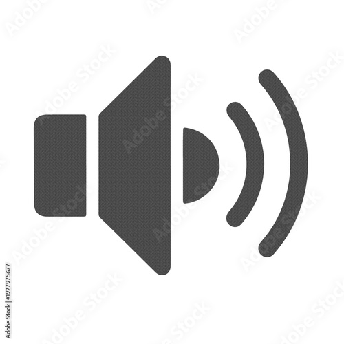 Speaker Volume Sound Icon in Minimal Flat Gray Style Isolated on Transparent Background
