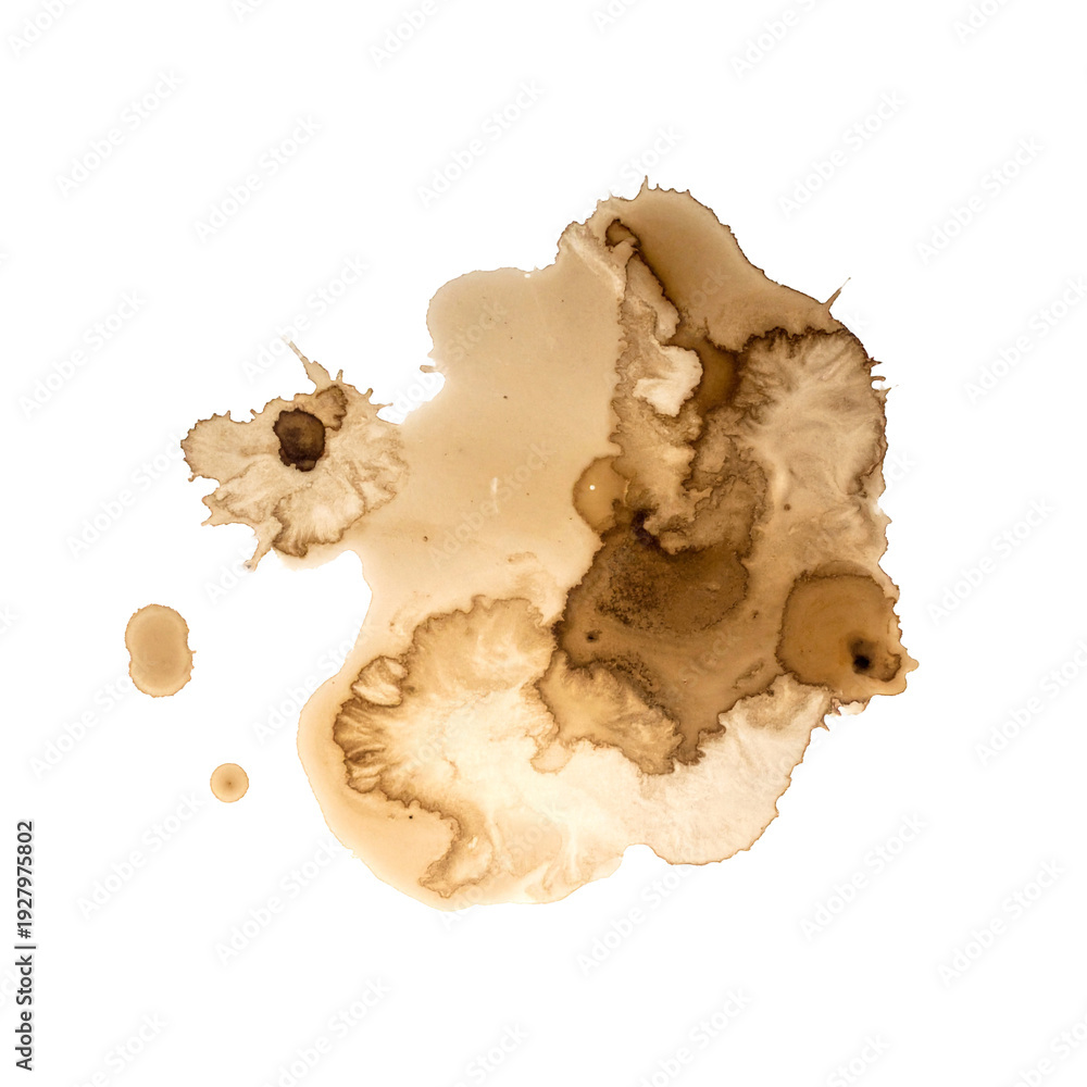 Fototapeta premium Abstract Liquid Splash and Splatter Stain Isolated on White Background