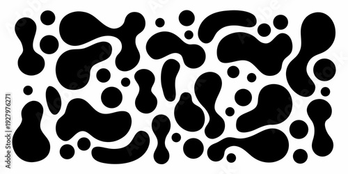 Abstract black and white organic shapes covering the entire frame