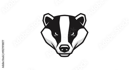 Badger Face Closeup Illustration.