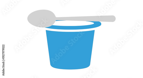 Blue Cup with Spoon.