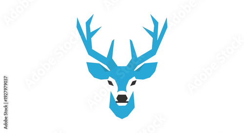 Blue Deer Head Logo.
